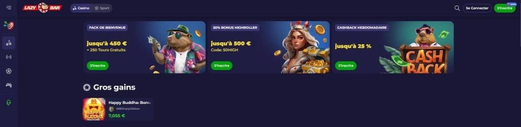Lazybar Casino bonus